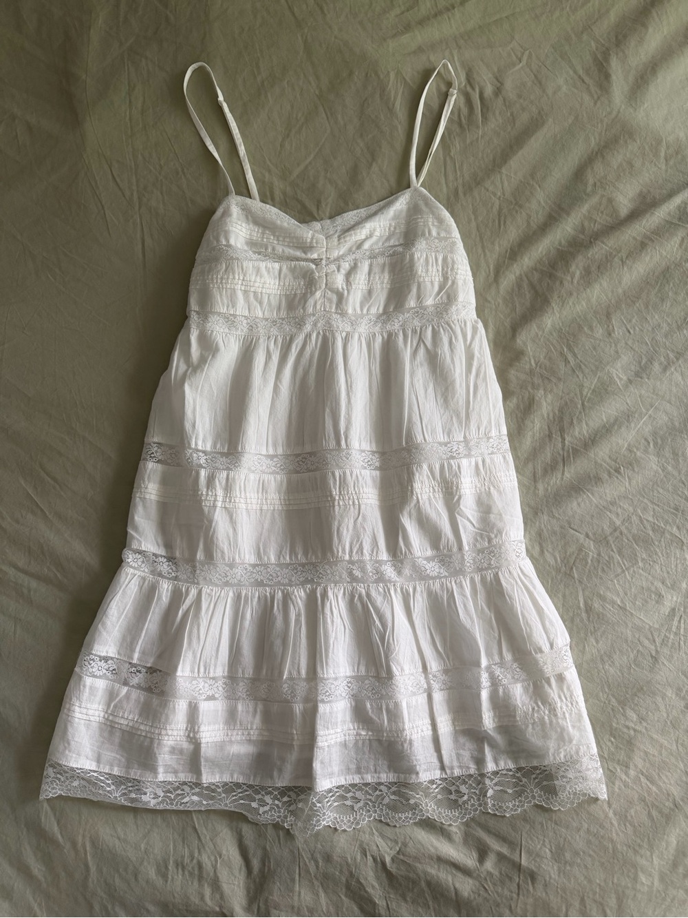 Aeropostale White Lace Trim Mini Dress